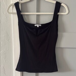 Reformation Black Fitted Bustier Tank Top